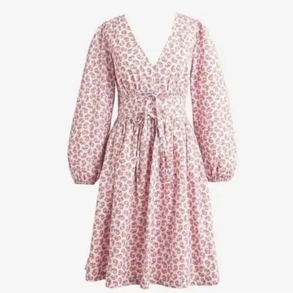 J.Crew cotton poplin mini dress peony paisley print Pink - Picture 3 of 9